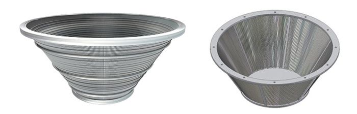 paniers centrifuges en acier inoxydable